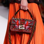 Fendi Brown Logo with Birds Baguette Bag - Spring 2019