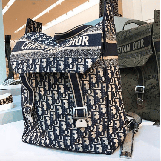 dior embroidered canvas backpack