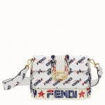 Fendi White Fendi Mania Fringed Baguette Bag