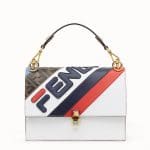 Fendi White/Pale Blue Fendi Mania Kan I Bag