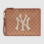 Gucci Beige/Brick GG Canvas NY Yankees Pouch Bag