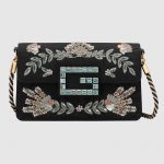 Gucci Black Embroidered G Shoulder Bag