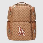 Gucci Brick Red/Beige GG Canvas LA Angels Large Backpack Bag