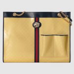 Gucci Yellow Patent GG Canvas Rajah Large Tote Bag