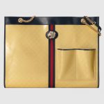 Gucci Yellow Patent GG Canvas Rajah Large Tote Bag