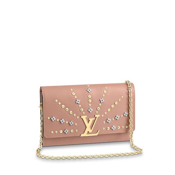 Louis Vuitton Beige Leather Chain Louise GM Bag Louis Vuitton