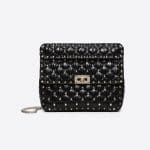 Valentino Black Moncler Quilted Nylon Medium Rockstud Spike Bag