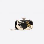 Valentino Black Pansy Flower Minaudière Clutch Bag