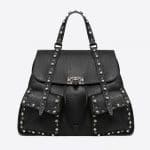 Valentino Black Rockstud Rolling Backpack Bag