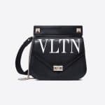 Valentino Black VLTN Shoulder Strap Saddle Bag