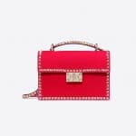 Valentino Disco Pink Velvet Rockstud No Limit Shoulder Bag