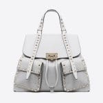 Valentino Light Grey Rockstud Backpack Bag