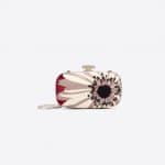 Valentino Maroon Daisy Flower Minaudière Clutch Bag