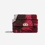 Valentino Red/Silver Embroidered Velvet Medium Rockstud Spike Bag