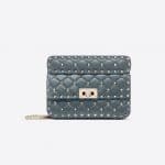 Valentino Slate Blue Small Rockstud Spike Bag