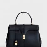 Celine Black Satinated Calfskin Medium 16 Bag