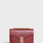 Celine Light Burgundy Shiny Calfskin Medium C Bag