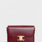 Celine Light Burgundy Shiny Calfskin Medium Triomphe Bag