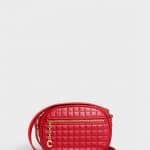 Celine Red Quilted Calfskin Small C Charm Bag