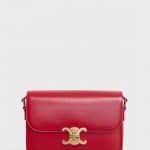 Celine Red Shiny Calfskin Medium Triomphe Bag