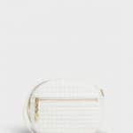 Celine White Quilted Calfskin Medium C Charm Bag