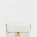 Celine White Shiny Calfskin Medium Triomphe Bag