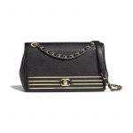 Chanel Black Captain Gold Flap Bag