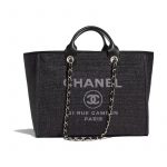 Chanel Black Deauville Shopping Bag