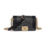 Chanel Black Embroidered Calfskin Boy Waist Bag