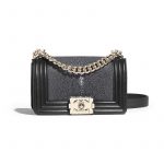 Chanel Black Galuchat Boy Chanel Small Flap Bag