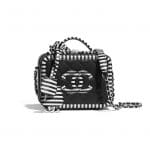 Chanel Black/White CC Filigree Mini Vanity Case Bag