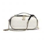 Chanel Black/White Crumpled Calfskin Vanity Case Bag