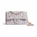 Chanel Blue/Pink/Gold Tweed Classic Flap Mini Bag
