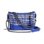 Chanel Blue/White/Silver Tweed Gabrielle Small Hobo Bag