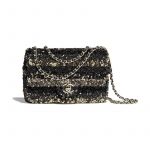 Chanel Gold/Black Sequins Mini Flap Bag