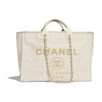 Chanel Ivory Deauville Large Shopping Bag