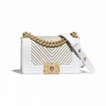 Chanel Ivory Embroidered Boy Chanel Small Flap Bag