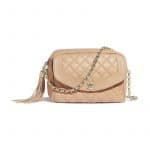 Chanel Light Beige Lambskin Medium Camera Case Bag