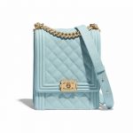 Chanel Light Blue Boy North/South Flap Bag