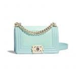 Chanel Light Blue Lizard Boy Chanel Small Flap Bag