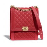 Chanel Red Boy North/South Maxi Flap Bag