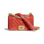 Chanel Red Chevron Boy Chanel Small Flap Bag