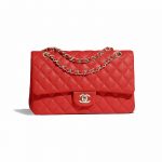 Chanel Red Classic Flap Medium Bag