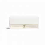 Chanel White Captain Gold Clutch Bag