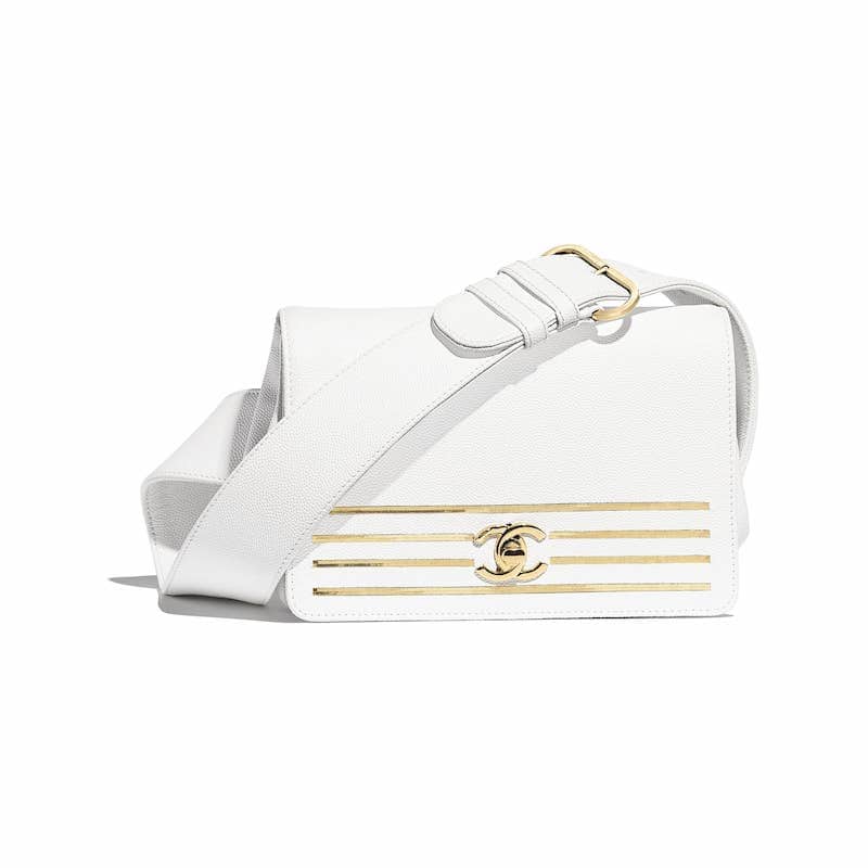 White Chanel Captain Gold Belt Bag – Designer Revival