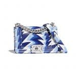 Chanel White/Blue Printed Boy Chanel Small Flap Bag