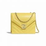 Chanel Yellow Chevron Small Flap Bag