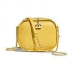 Chanel Yellow Crumpled Calfskin Small Vanity Case Bag