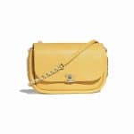 Chanel Yellow Lambskin Flap Bag