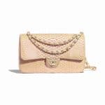 Chanel Yellow Python Classic Flap Medium Bag